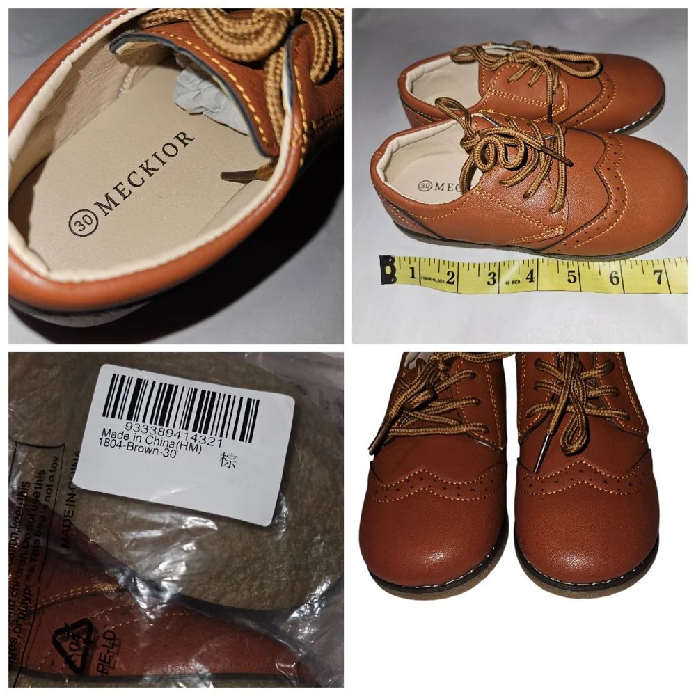 Boy's MECKIOR Brown Dress Shoes Size 30